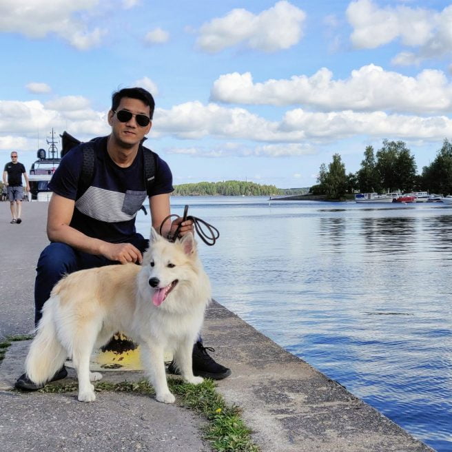 Sunil and his dogs